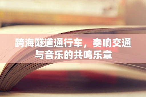 跨海隧道通行车，奏响交通与音乐的共鸣乐章