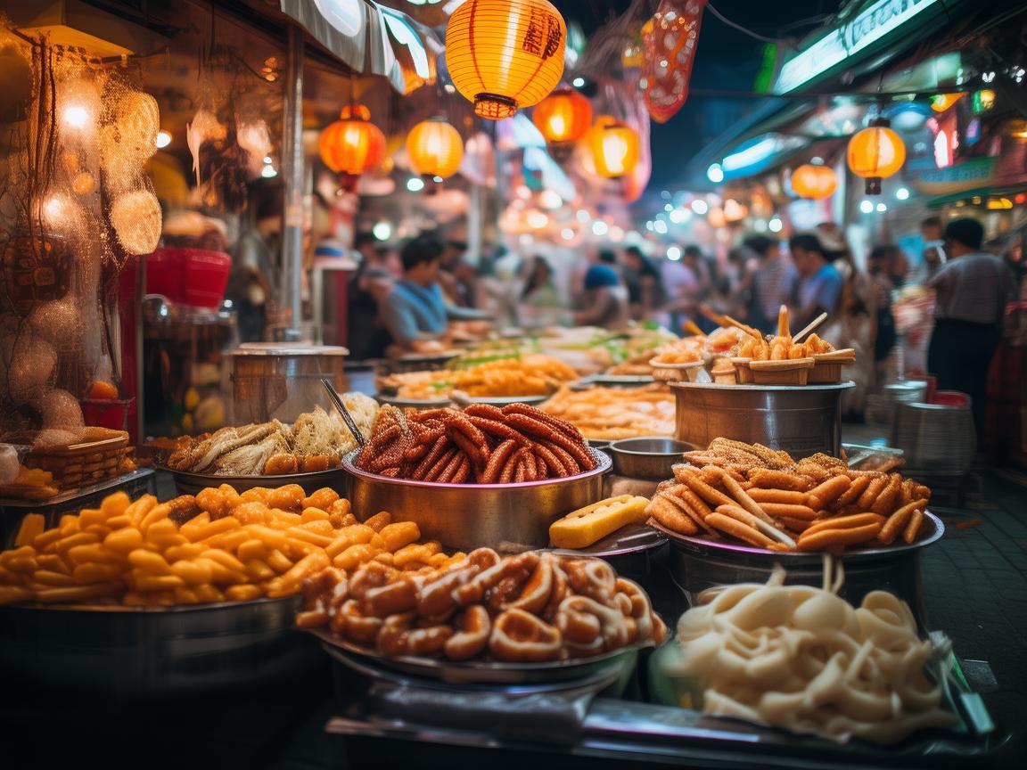 夜市小吃与音乐交织的烟火乐章