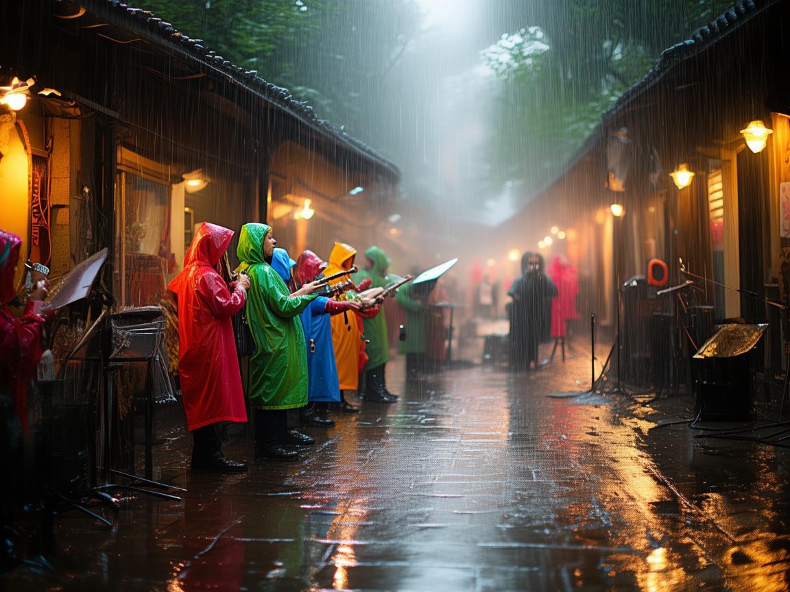 雨中奏响的雨衣乐章