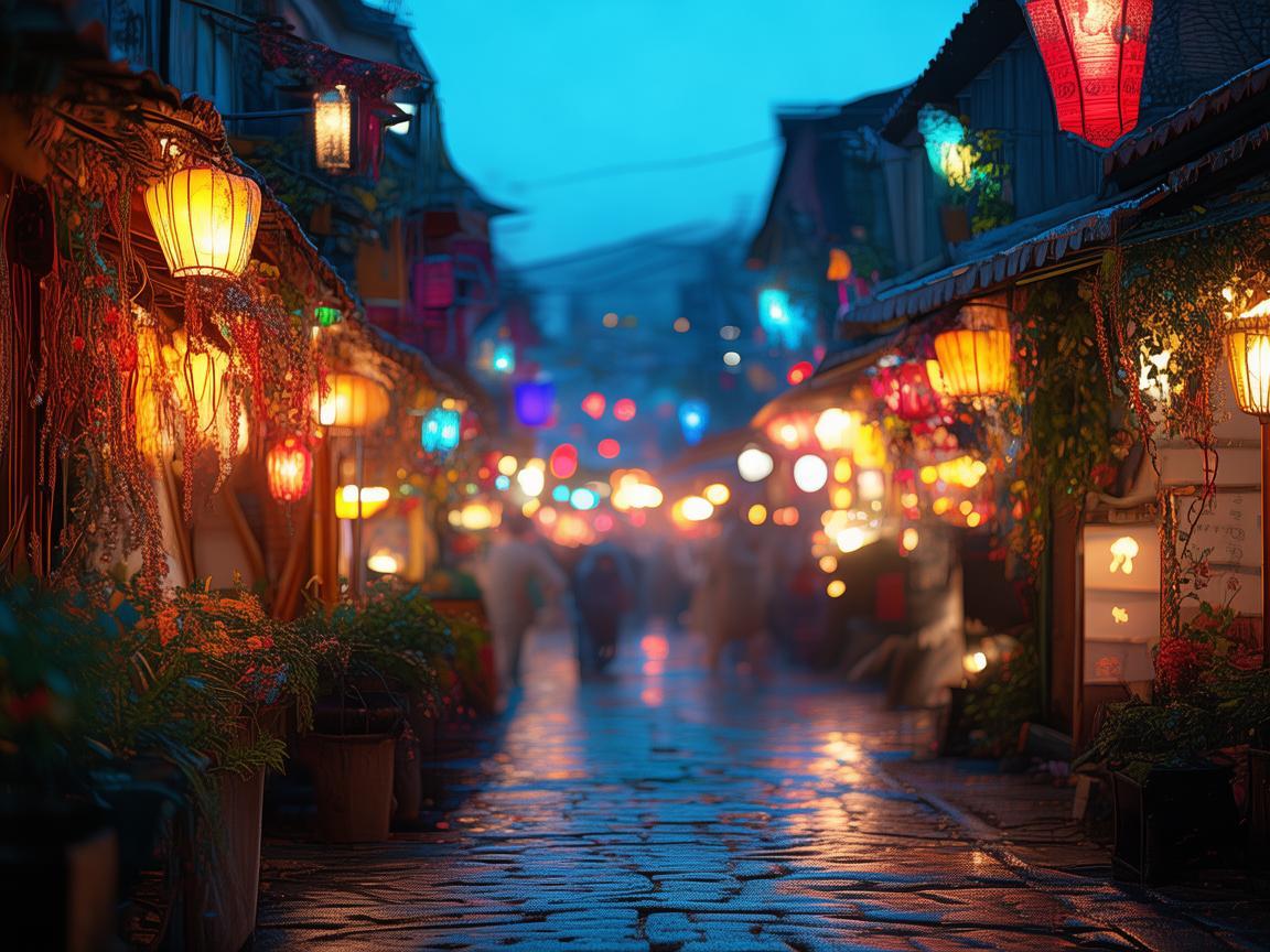 夜幕下的旋律，夜市电影节中的音乐与光影交织
