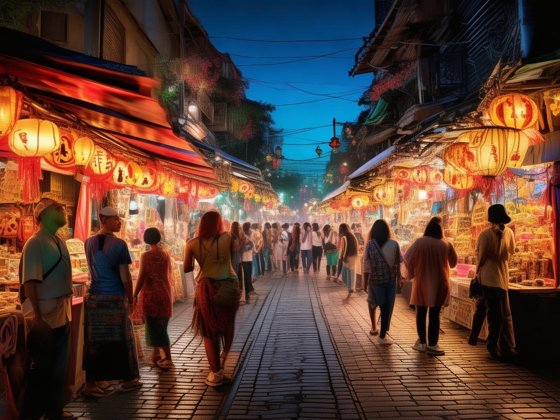 漫步夜市街，聆听音乐韵