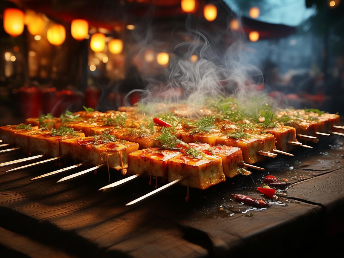奏响烤豆腐串的美食乐章