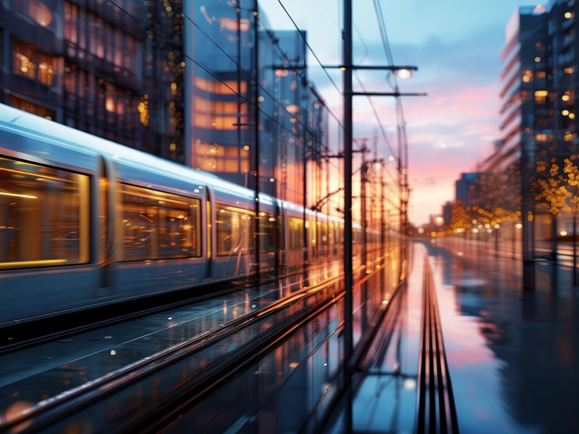 轻轨列车奏响的城市乐章