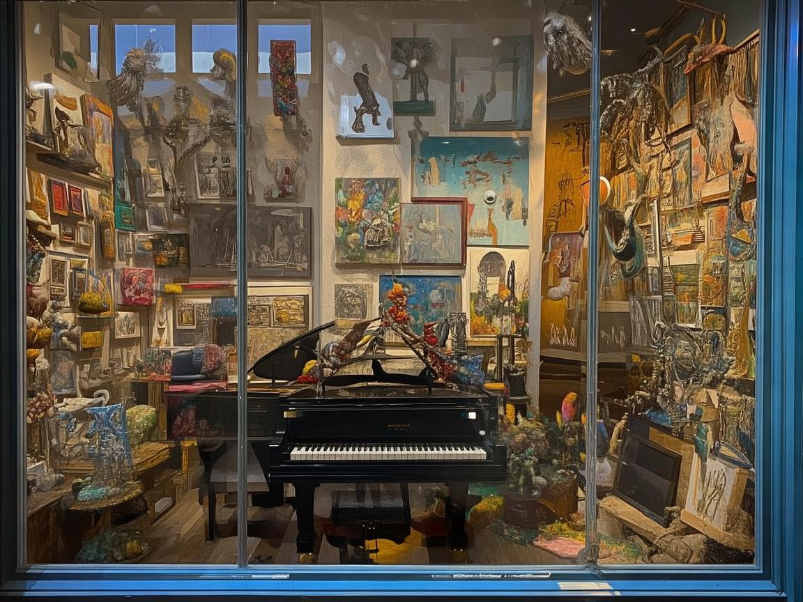 艺术品店橱窗，奏响音乐与视觉的和弦