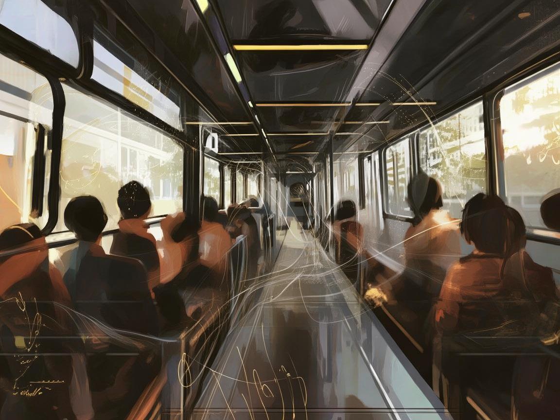 轻轨车厢里的音乐回响